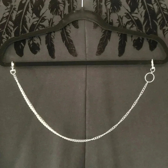 Single Chain Silver Tone Hip Jeans Pant Belt Loop Chain - Picture 2 of 3